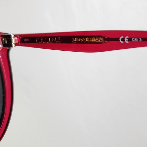 CELINE Acetate Thin Shadow Flat Top Sunglasses Fuchsia Glitter CL41435/S - Picture 3 of 10